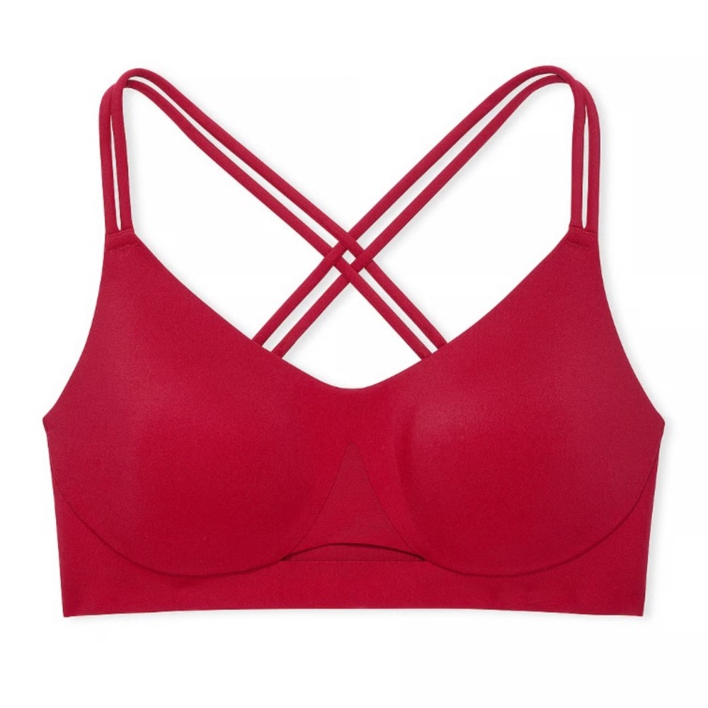 Victoria's Secret Red Double-Strap Seamless Sports Bra - Picture 3 of 8